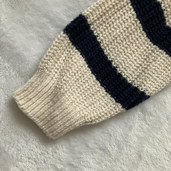 H&M Baby Sweater & Jeans Outfit Size 9M | EUC Striped Navy Cream Denim Blue - Picture 7 of 16